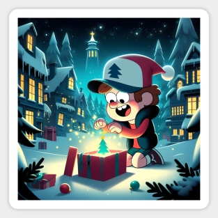 Unveiling Enigmatic Holiday Magic: Gravity Falls Christmas Art for Iconic Festive Designs! Magnet